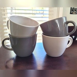 Set of 4 White and Grey Mugs Target Room Essentials brand and Project 62 brand